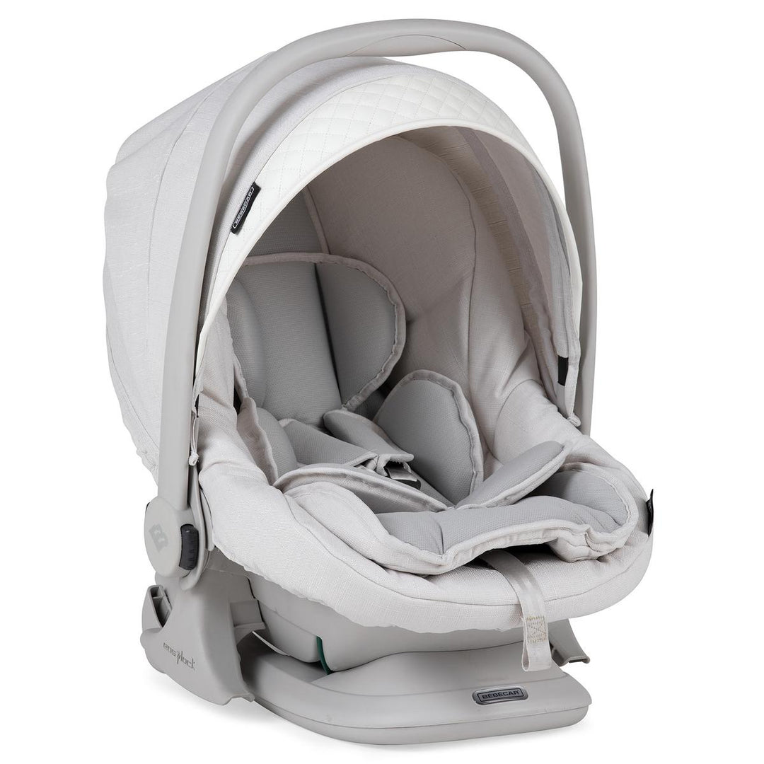 Bebecar Minipop Trio 3 in 1 Travel System + Lie Flat Car Seat, White Delight