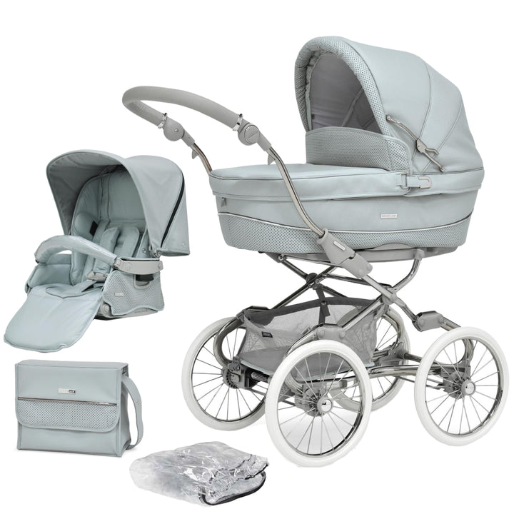 Bebecar Stylo Class+ 2 in 1 Pram + Raincover, FREE Changing Bag, Celestine