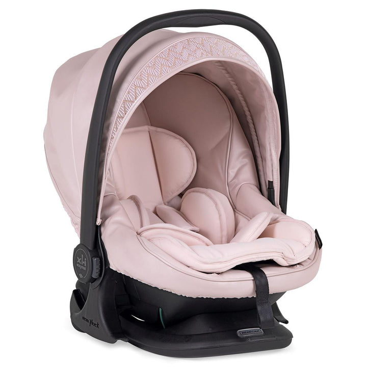 Bebecar Prive Stylo Class+ Pram + i-Size Car Seat Travel System + Raincover, FREE Changing Bag, Woven Pink