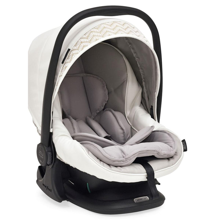 Bebecar Prive Stylo Class+ Pram + i-Size Car Seat Travel System + Raincover, FREE Changing Bag, Woven White