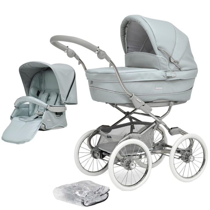 Bebecar Stylo Class+ 2 in 1 Pram + Raincover + FREE Changing Bag, Celestine