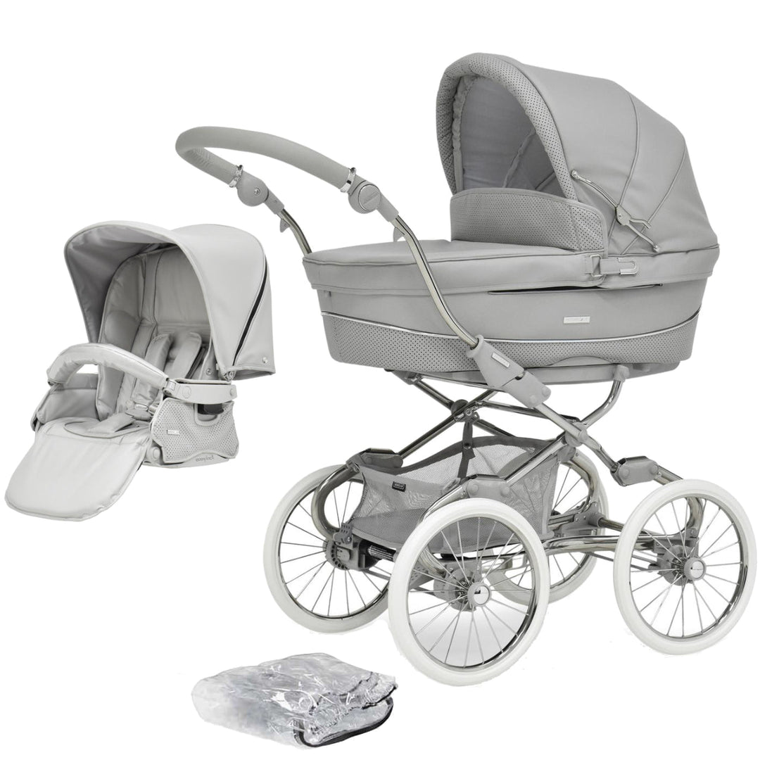 Bebecar Stylo Class+ 2 in 1 Pram + Raincover + FREE Changing Bag, Graphite
