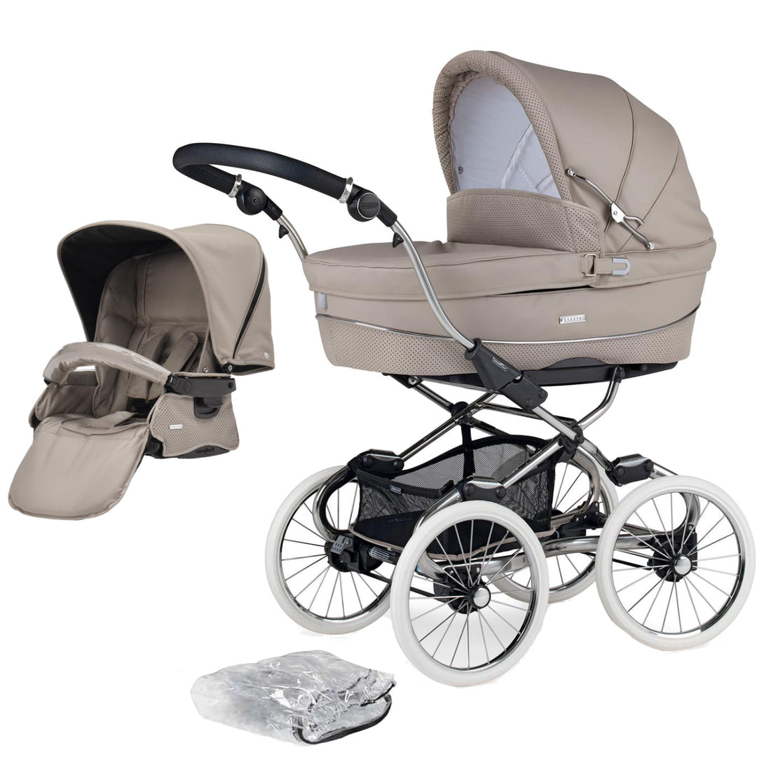Bebecar Stylo Class+ 2 in 1 Pram + Raincover + FREE Changing Bag, Truffle