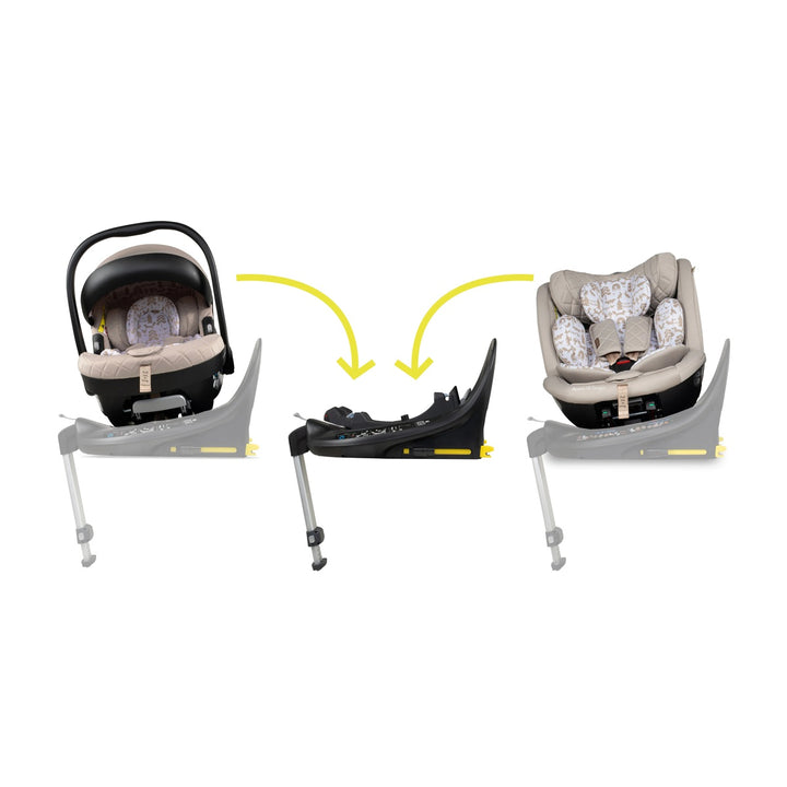 Cosatto Wow 3 All Stage Family Rotate & Recline 2 Base Bundle, Whisper
