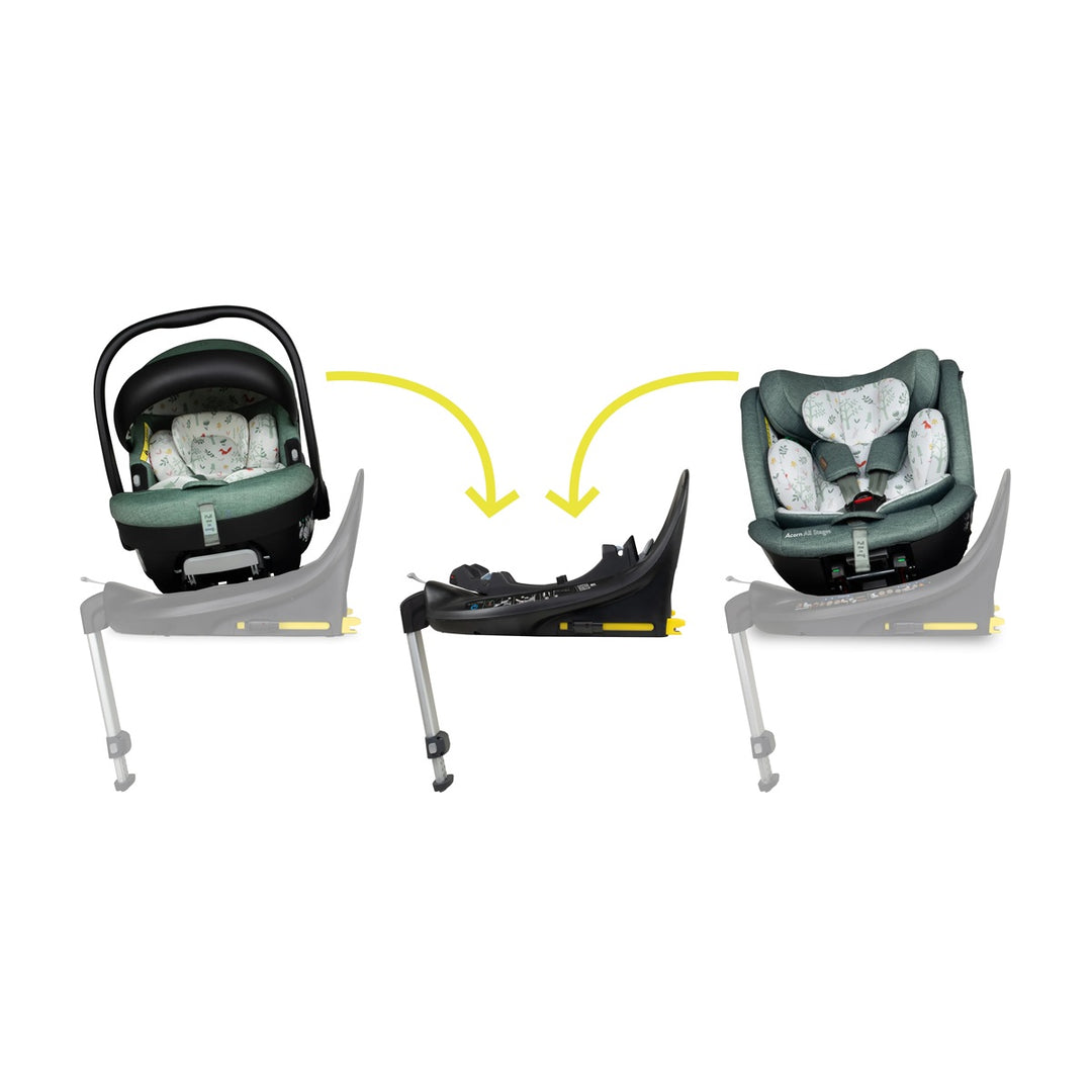 Cosatto Wow 3 All Stage Family Rotate & Recline 2 Base Bundle, Meadow