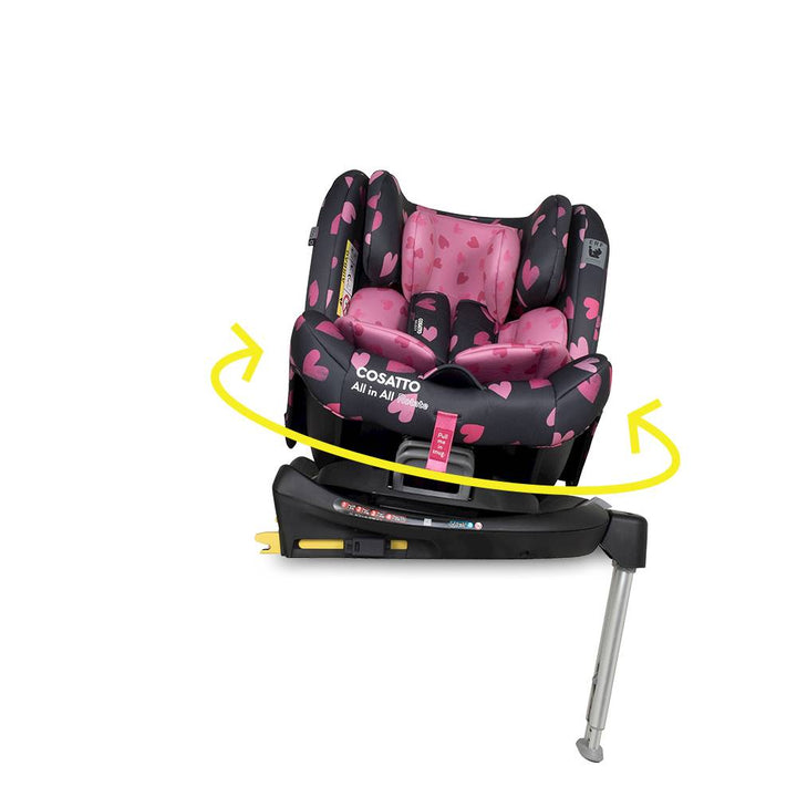 Cosatto All In All Rotate Group 0+,1,2,3 Isofix Car Seat, Charcoal Lighthearted