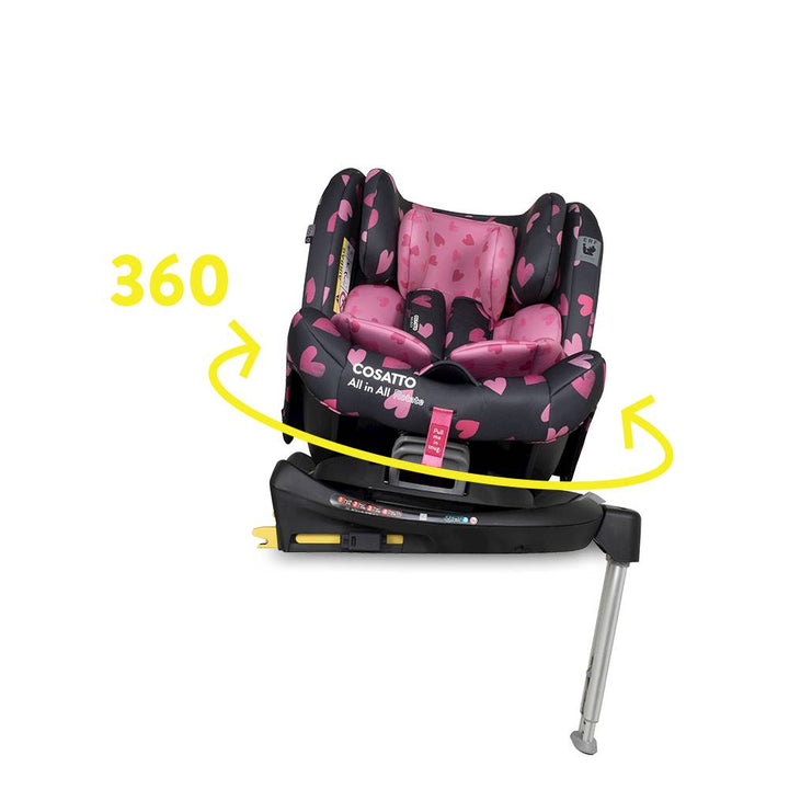 Cosatto All In All Rotate Group 0+,1,2,3 Isofix Car Seat, Charcoal Lighthearted