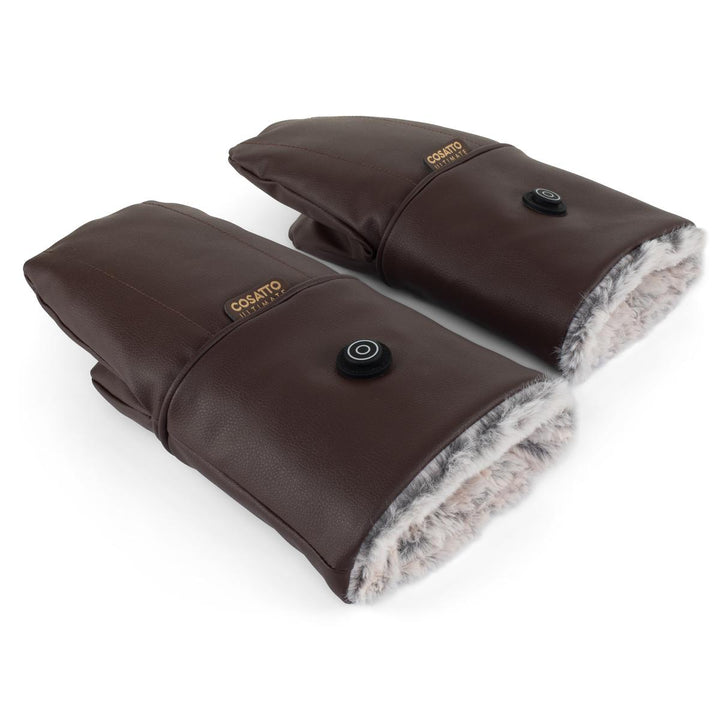 Cosatto Ultimate Heated Rechargeable Snuggle Pram Mitts, Brown
