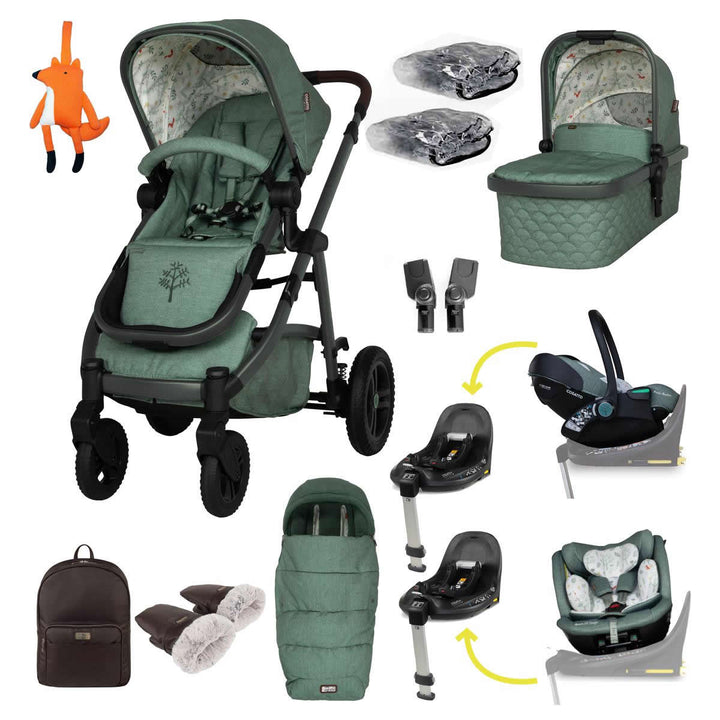 Cosatto Wow 3 All Stage Family Rotate & Recline 2 Base Bundle, Meadow