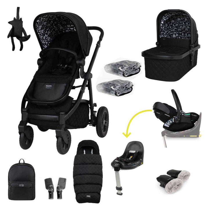 Cosatto Wow 3 Rotate & Recline Cozy Bundle, Silhouette