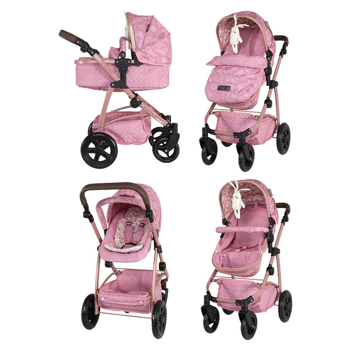 Cosatto Wow 3 in 1 Dolls Pram and Car Seat Travel System Bundle, Camille