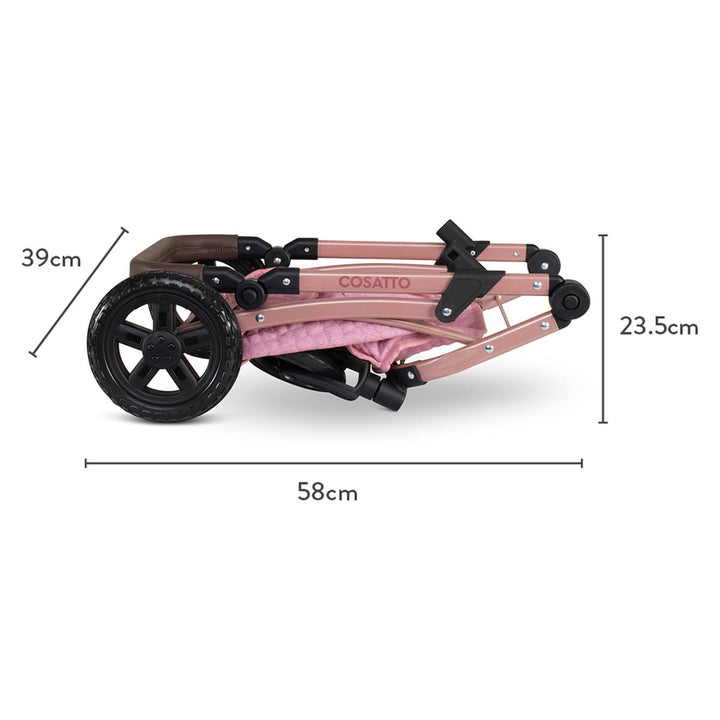 Cosatto Wow 3 in 1 Dolls Pram and Car Seat Travel System Bundle, Camille