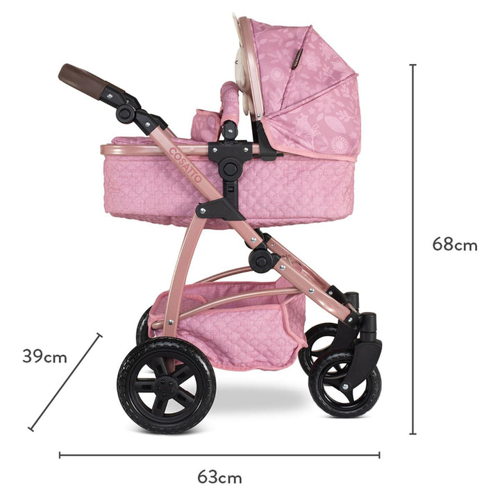 Cosatto Wow 3 in 1 Dolls Pram and Car Seat Travel System Bundle, Camille
