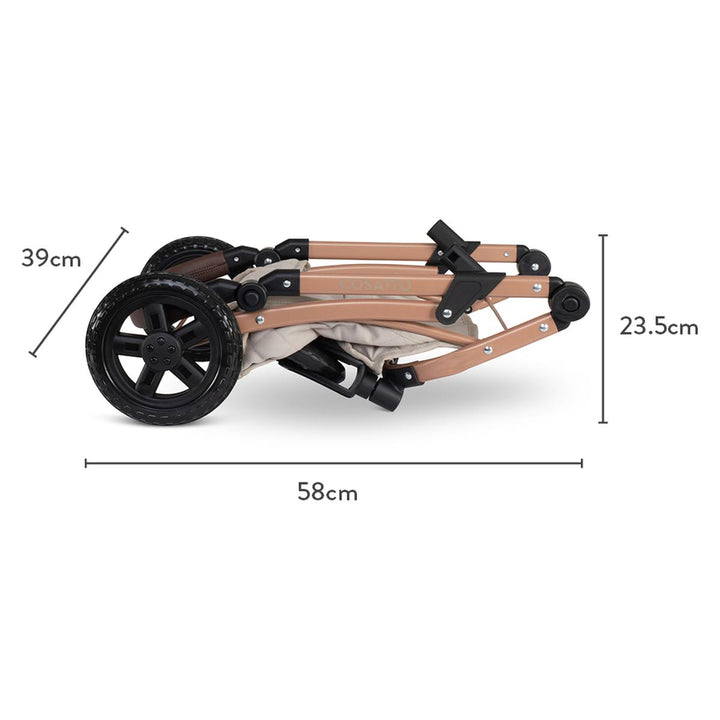 Cosatto Wow 3 in 1 Dolls Pram and Car Seat Travel System Bundle, Whisper