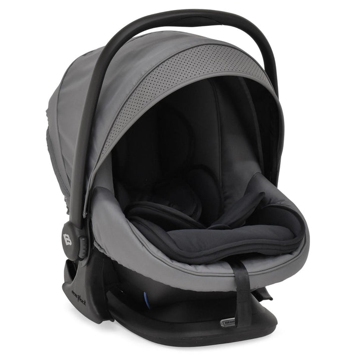 Bebecar Minipop Trio 3 in 1 Travel System + Lie Flat Car Seat, FREE Changing Bag, Peppercorn