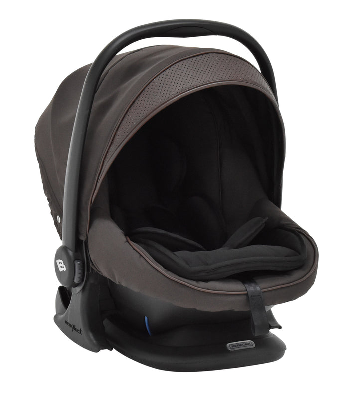 Bebecar Minipop Trio 3 in 1 Travel System + Lie Flat Car Seat, FREE Changing Bag, Cacao