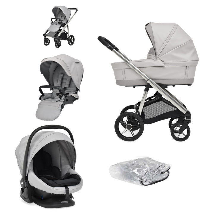 Bebecar Face Combi + Lie Flat Car Seat Travel System + Raincover + FREE Changing Bag, Mist