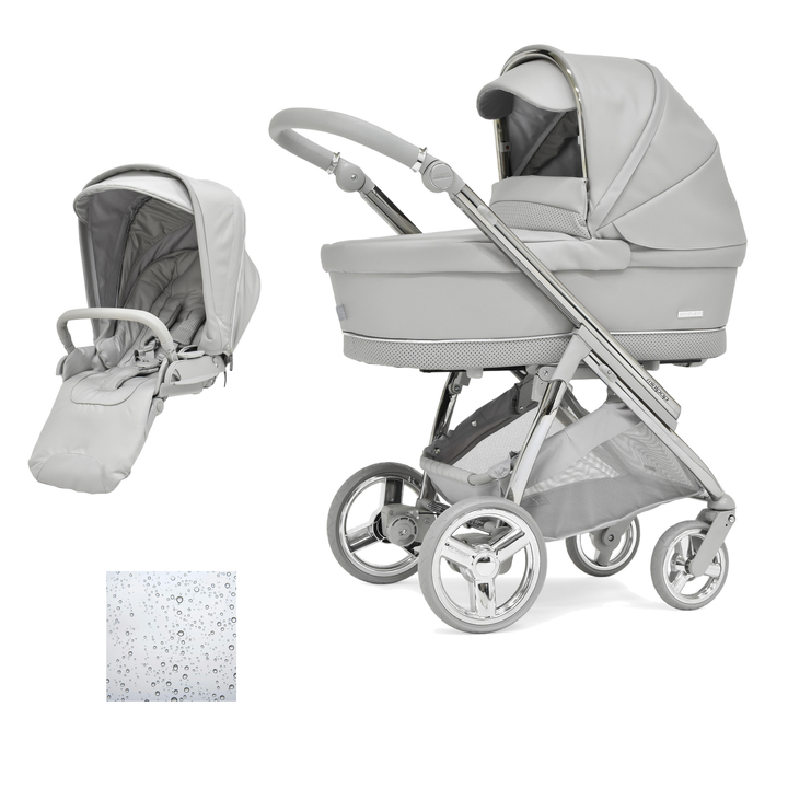 Bebecar Minipop Duo 2 in 1 Pram + Raincover, Graphite