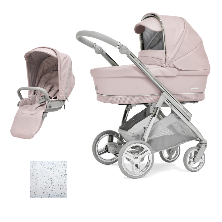 Bebecar Minipop Duo 2 in 1 Pram + Raincover, Roselle