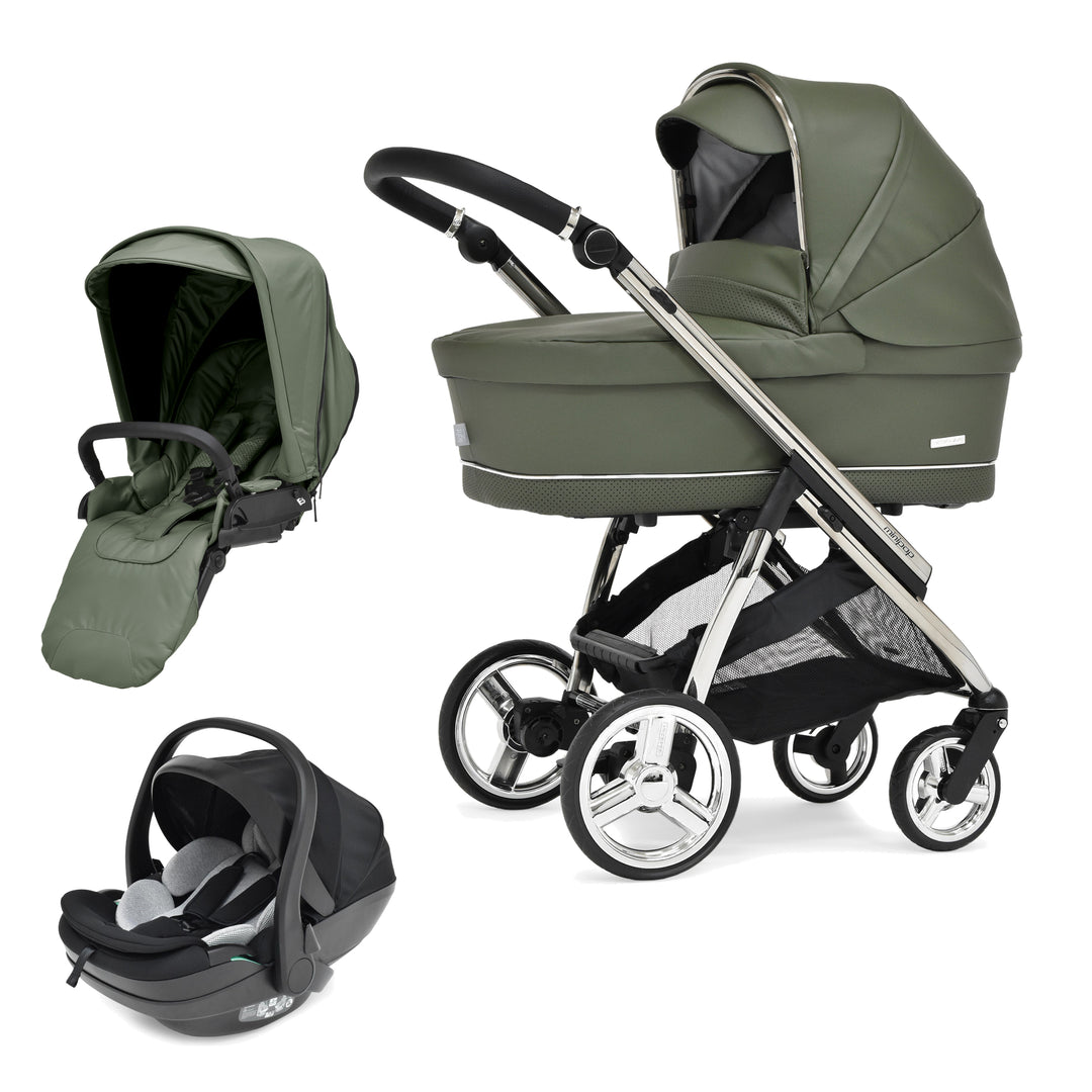 Bebecar Minipop Duo 2 in 1 Pram + New Aurea Car Seat Travel System + Raincover, Sorrel
