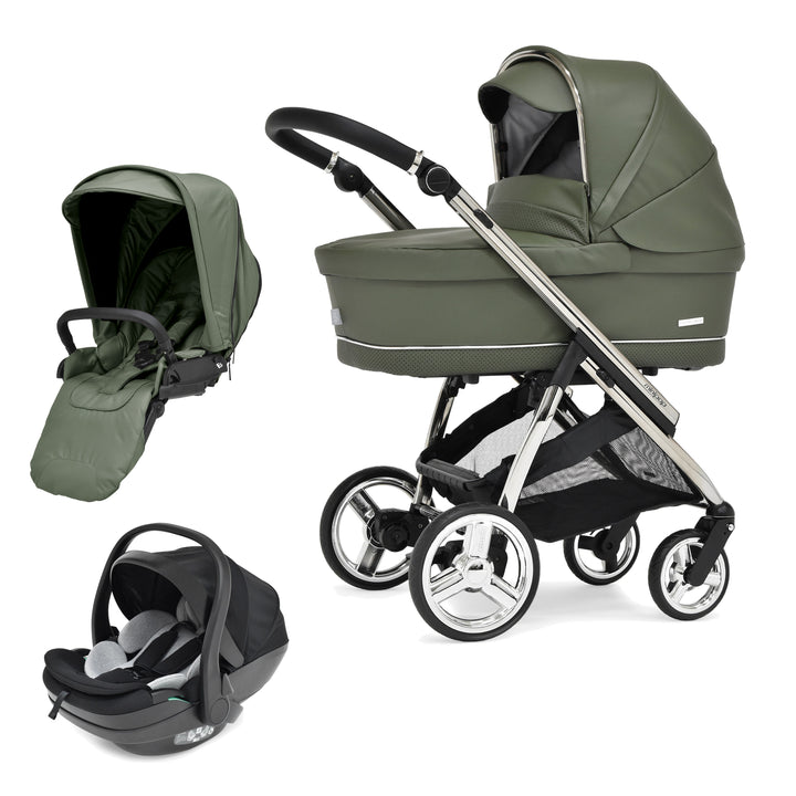 Bebecar Minipop Duo 2 in 1 Pram + New Aurea Car Seat Travel System + Raincover, Sorrel