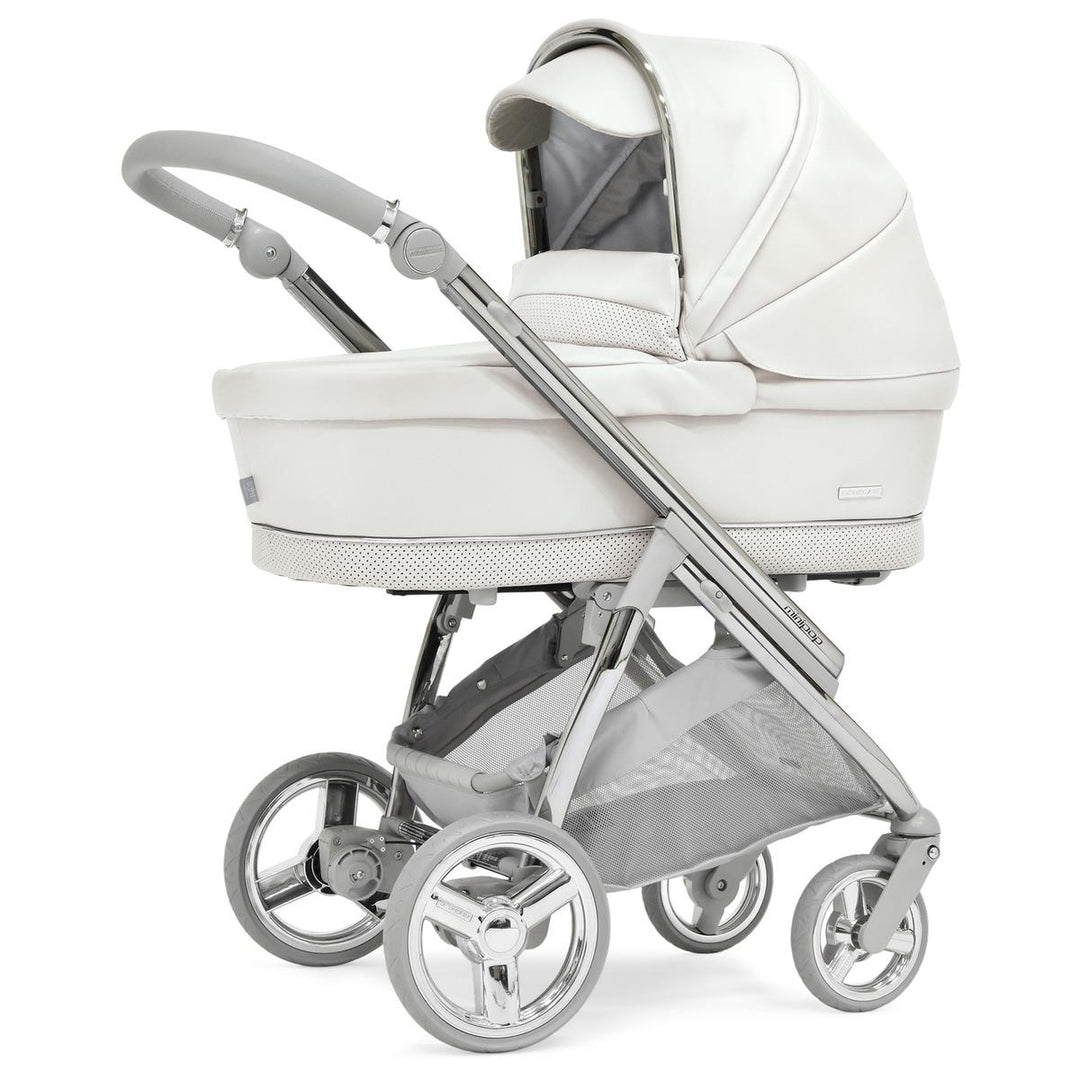 Bebecar Minipop Trio 3 in 1 Travel System + Lie Flat Car Seat, FREE Changing Bag, Porcelaine