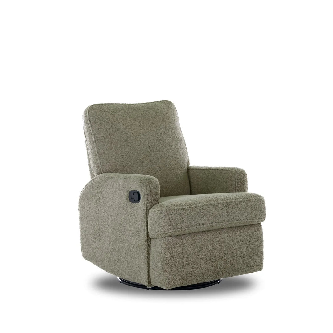 Obaby Madison Swivel Glider Recliner Chair, Teddy Olive