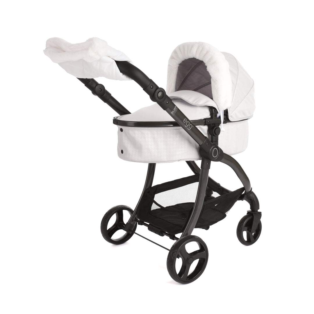 egg Dolls Pram Houndstooth Silver