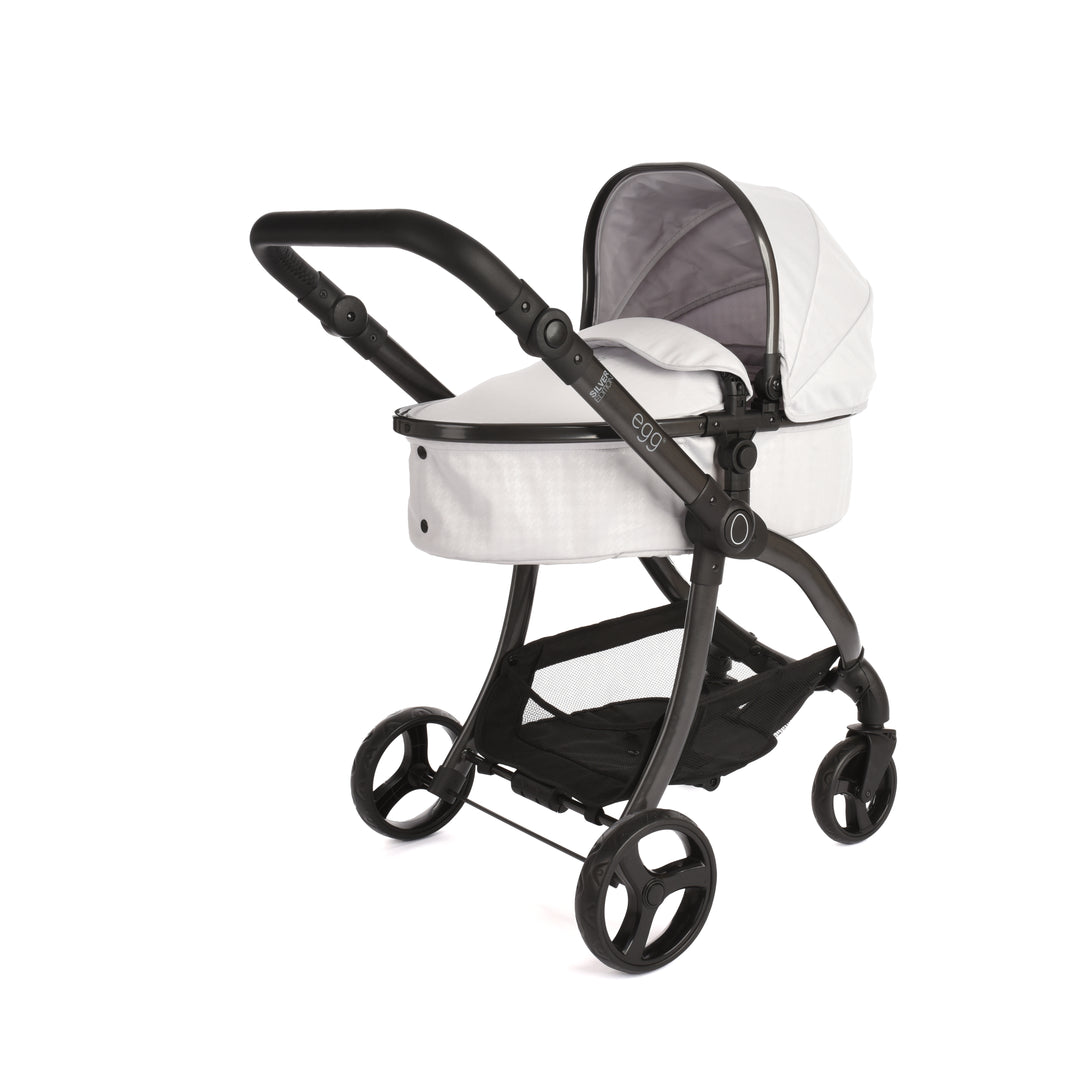 egg Dolls Pram Houndstooth Silver