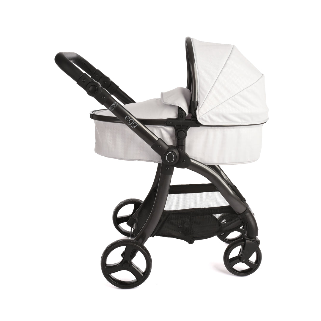 egg Dolls Pram Houndstooth Silver