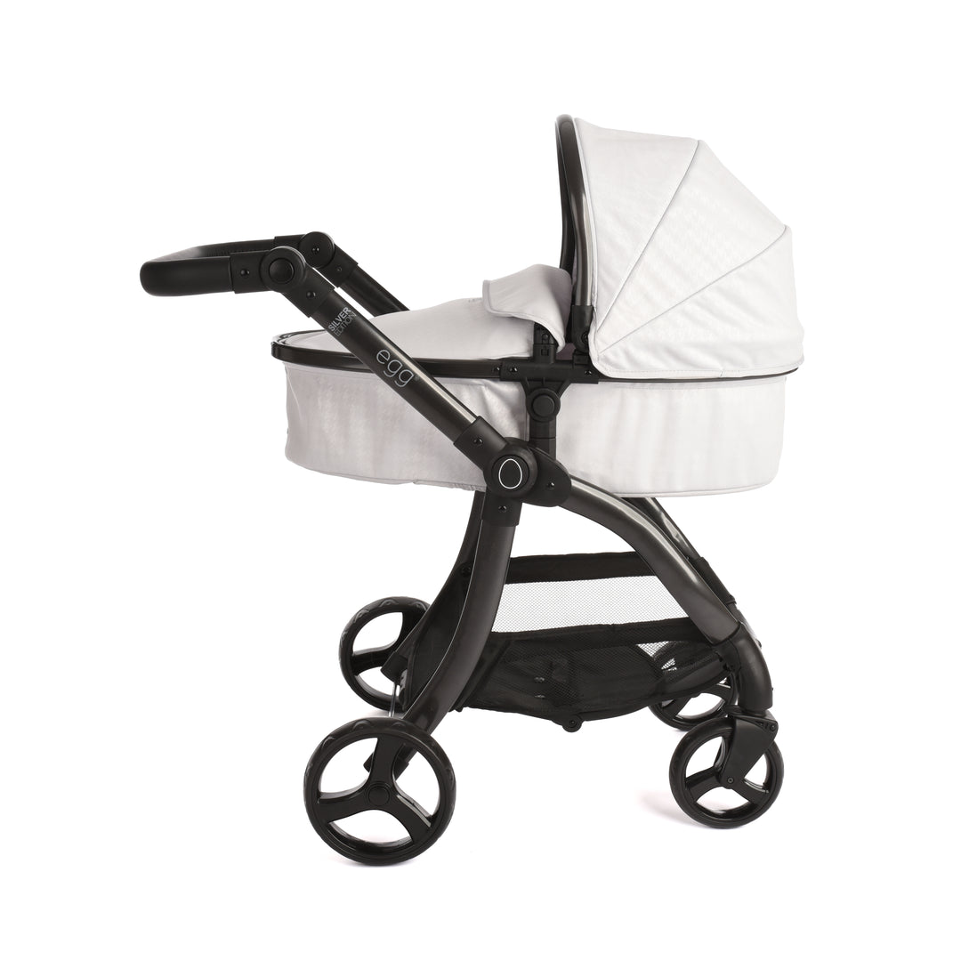egg Dolls Pram Houndstooth Silver