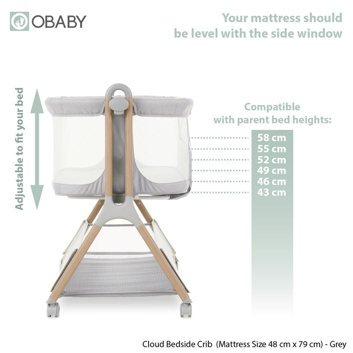 Obaby Stamford Mini 6 Piece Nursery Bundle – Warm Grey