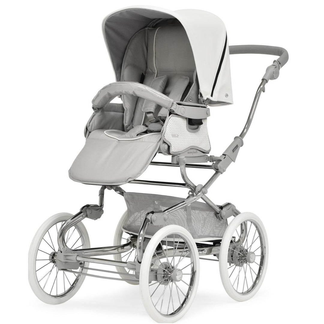 Bebecar Stylo Class+ Pram + Lie Flat Car Seat Travel System + Raincover, FREE Changing Bag, Porcelaine