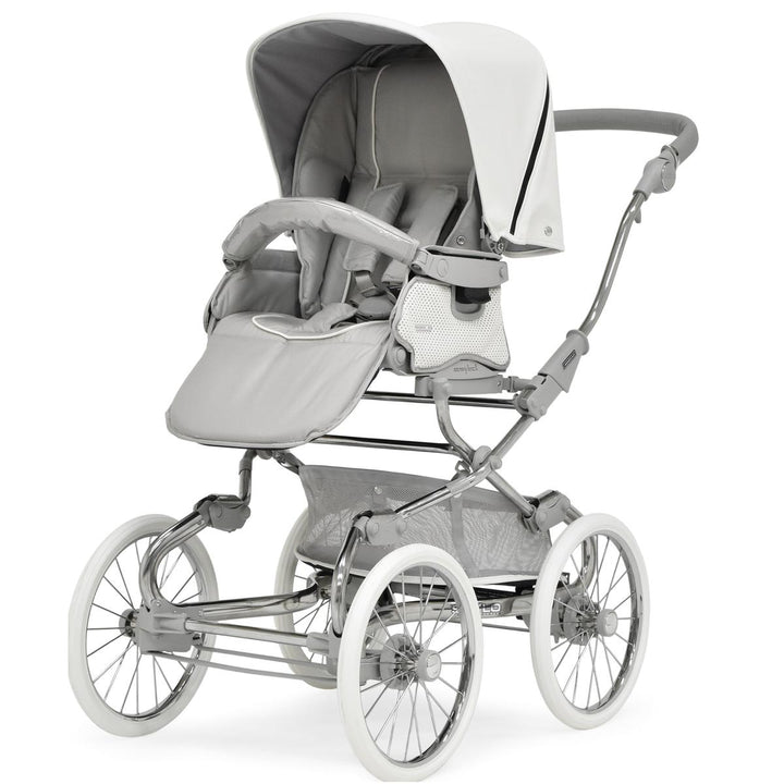 Bebecar Stylo Class+ Pram + Lie Flat Car Seat Travel System + Raincover, FREE Changing Bag, Porcelaine