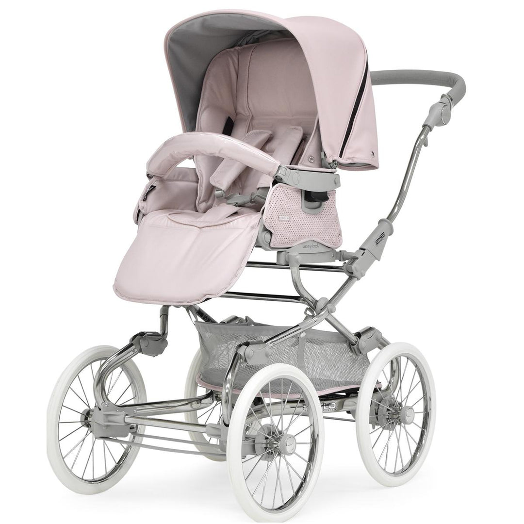 Bebecar Stylo Class+ Pram + Lie Flat Car Seat Travel System + Raincover, FREE Changing Bag, Roselle