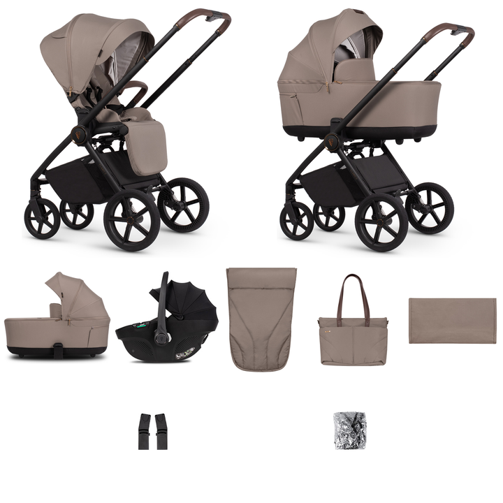 Venicci Claro 2 - 3 in 1 Travel System Bundle, Almond - complete bundle