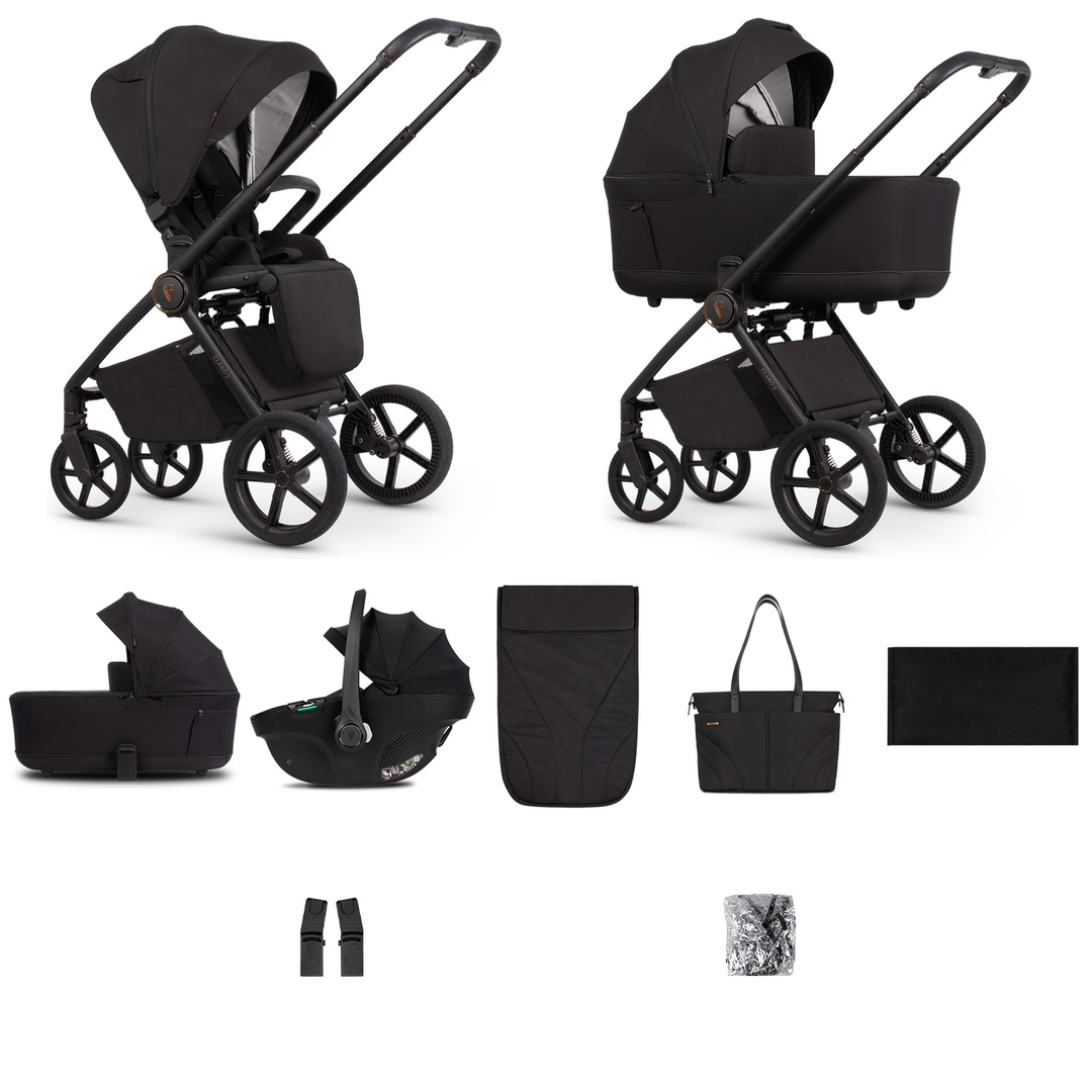 Venicci Claro 2 - 3 in 1 Travel System Bundle, Noir - complete bundle