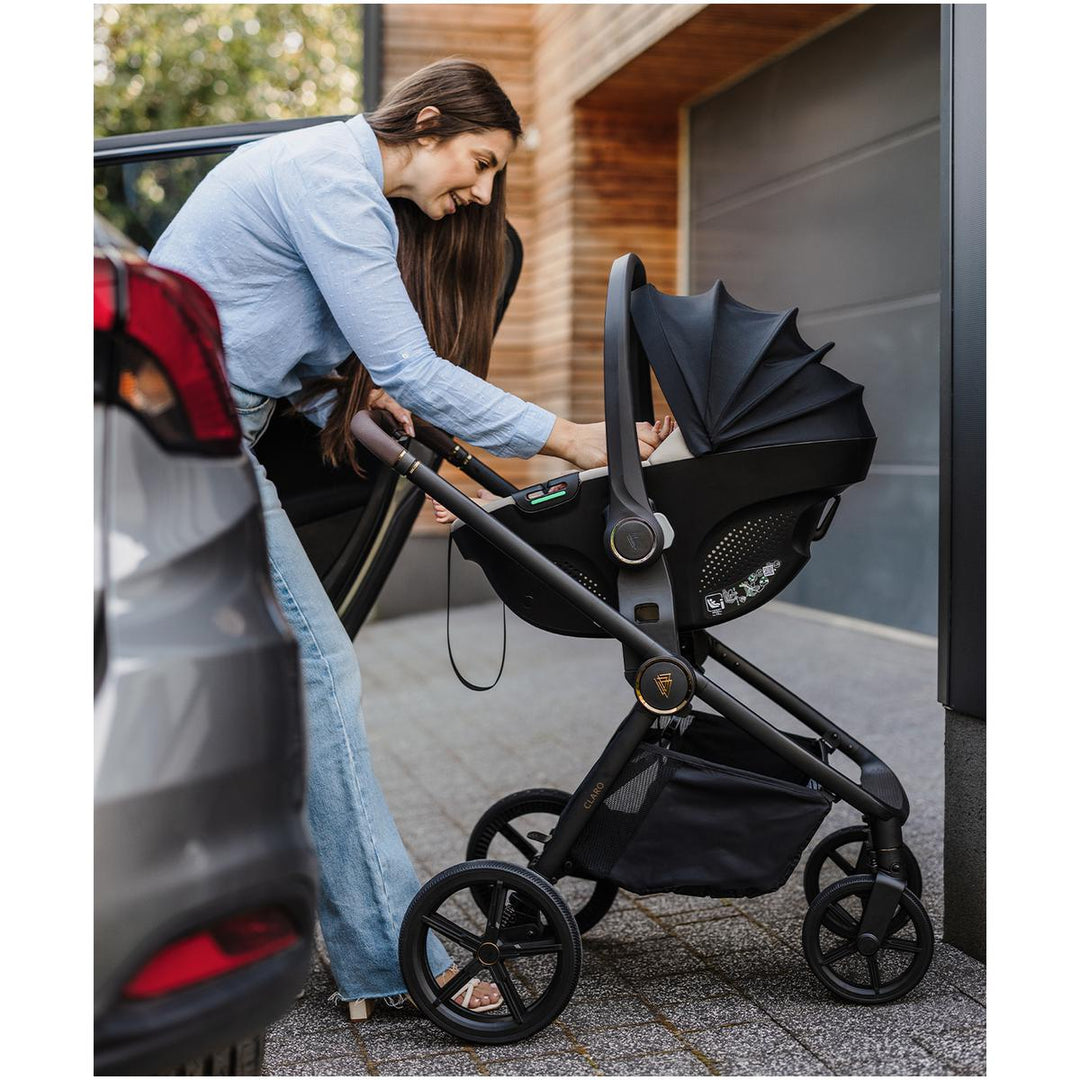 Venicci Upline 2 - 3 in 1 + Base Complete Travel System Bundle, Stone Beige