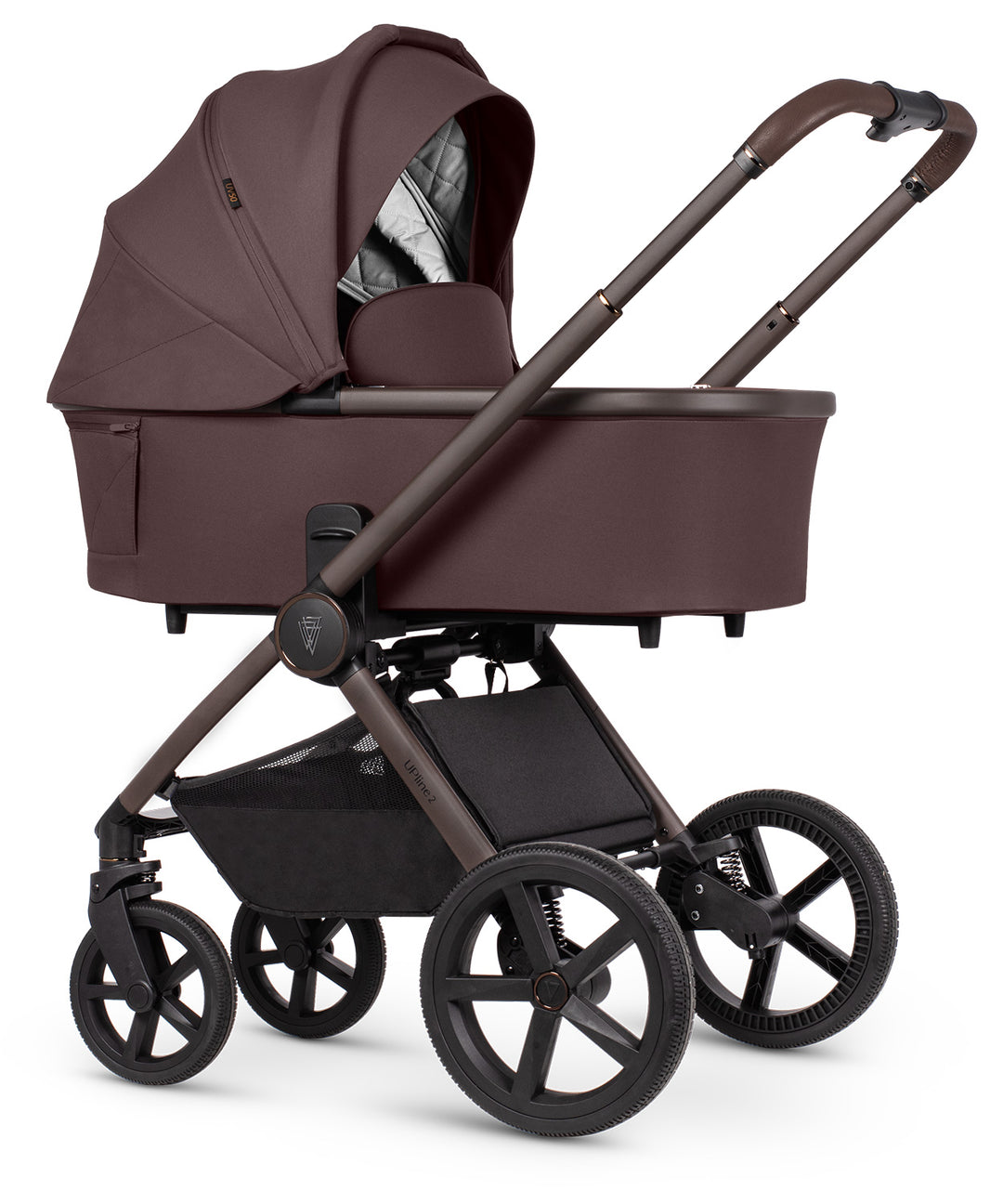Venicci Upline 2 SE - 2 in 1 Pram - 9 Piece Bundle, Burgundy