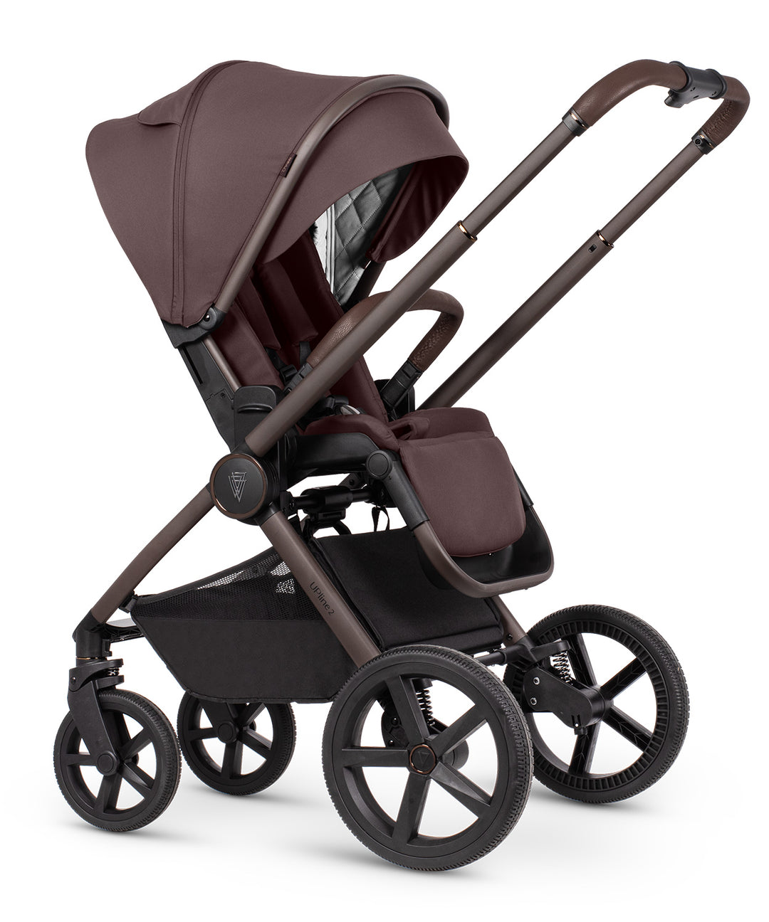 Venicci Upline 2 SE - 2 in 1 Pram - 9 Piece Bundle, Burgundy