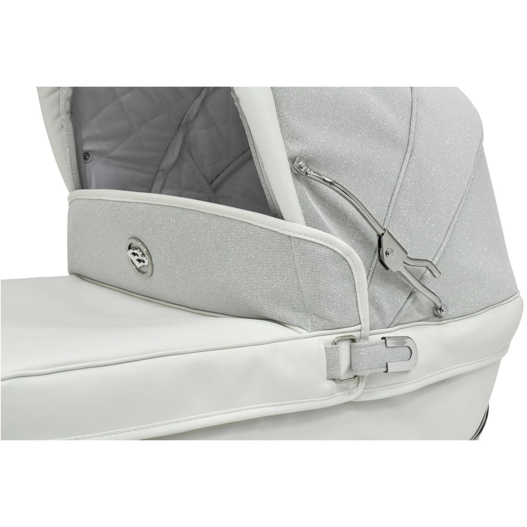 Bebecar Prive Stylo Class+ 2 in 1 Pram + Raincover, FREE Changing Bag, White Sparkle