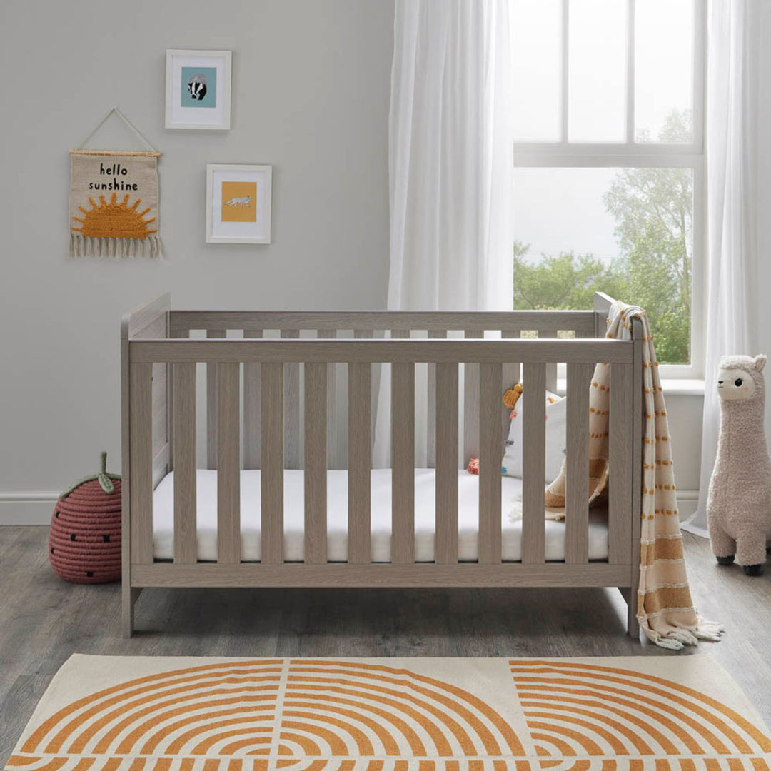 Babymore Caro Cot Bed, Grey Wash