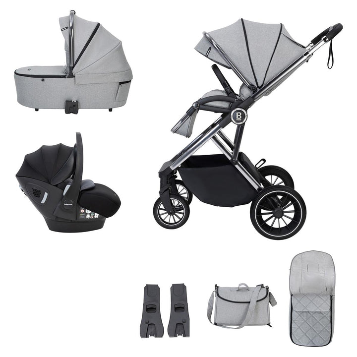 Babymore Chia Pecan Travel System Bundle, Pearl Grey