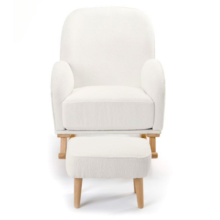 Babymore Freya Nursing Chair with Footstool, Off White Bouclé