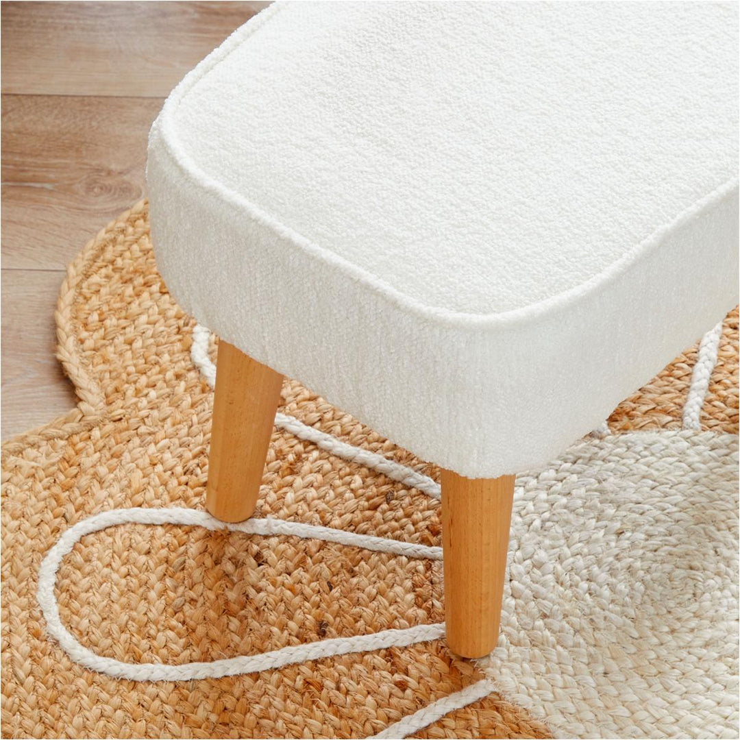 Babymore Freya Nursing Chair with Footstool, Off White Bouclé