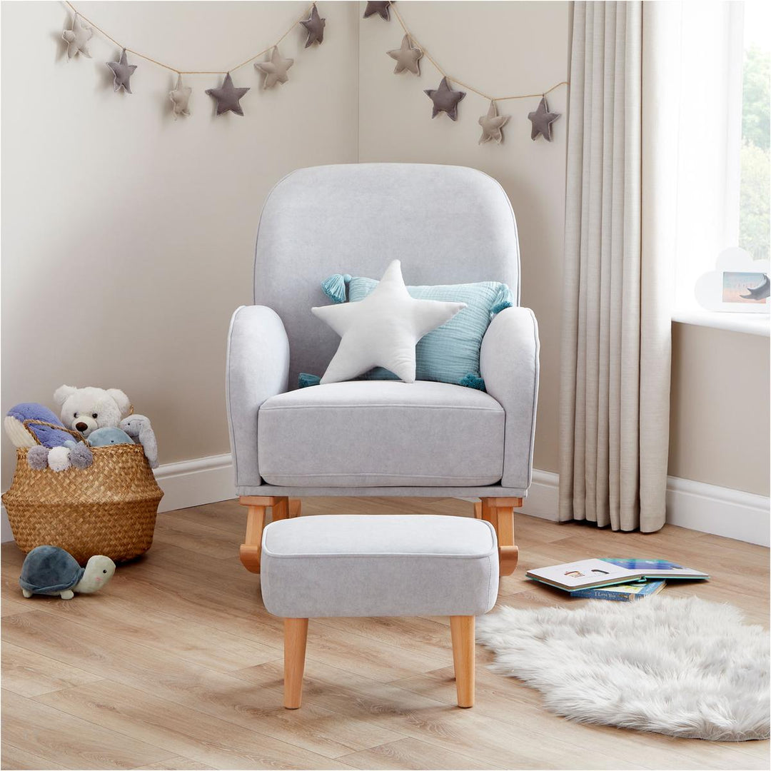 Babymore Freya Nursing Chair with Footstool, Grey