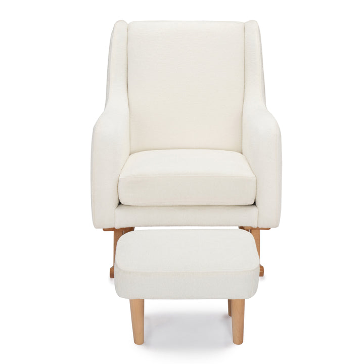 Babymore Ida Nursing Chair with Footstool, Off White Bouclé