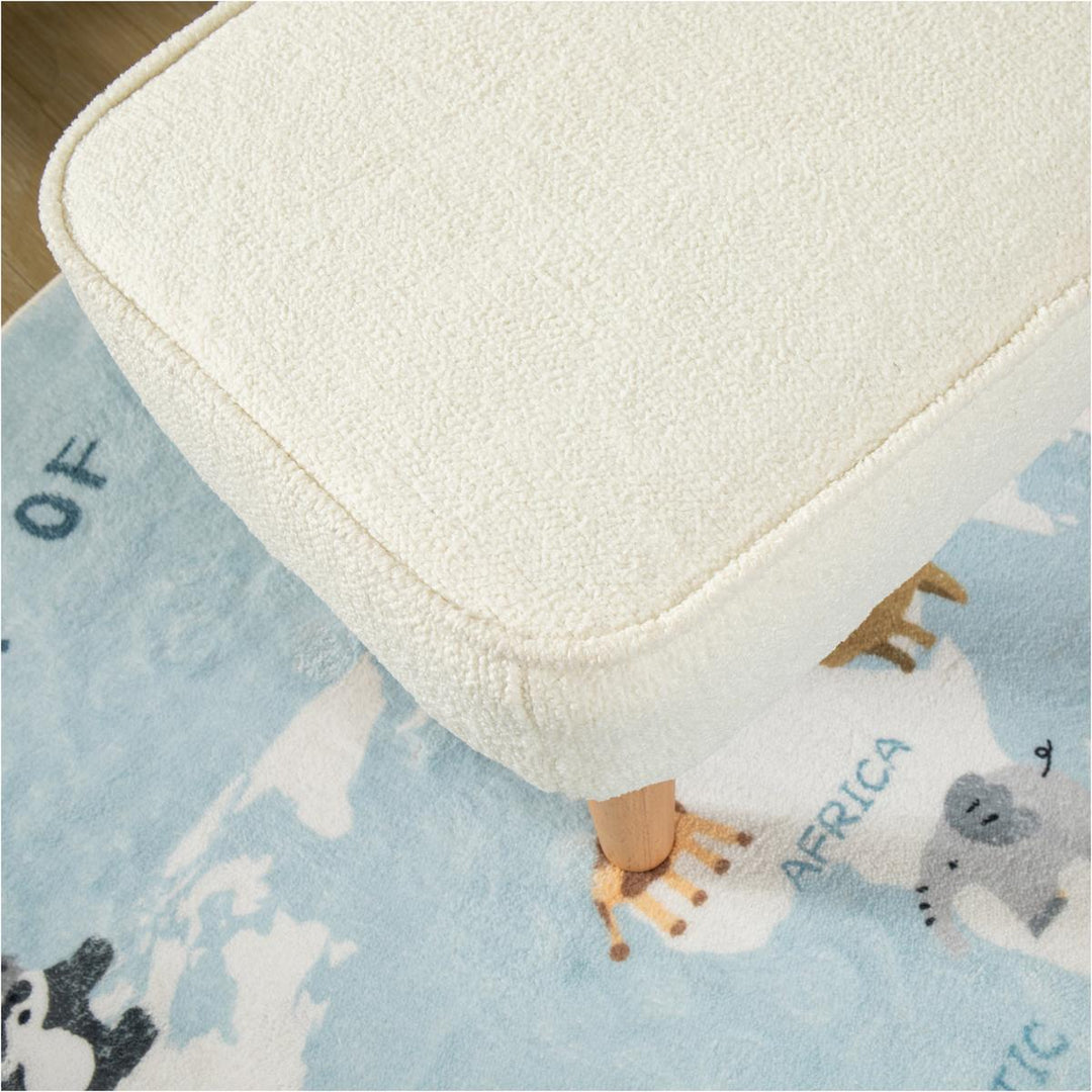 Babymore Ida Nursing Chair with Footstool, Off White Bouclé