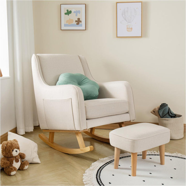 Babymore Ida Nursing Chair with Footstool, Ivory