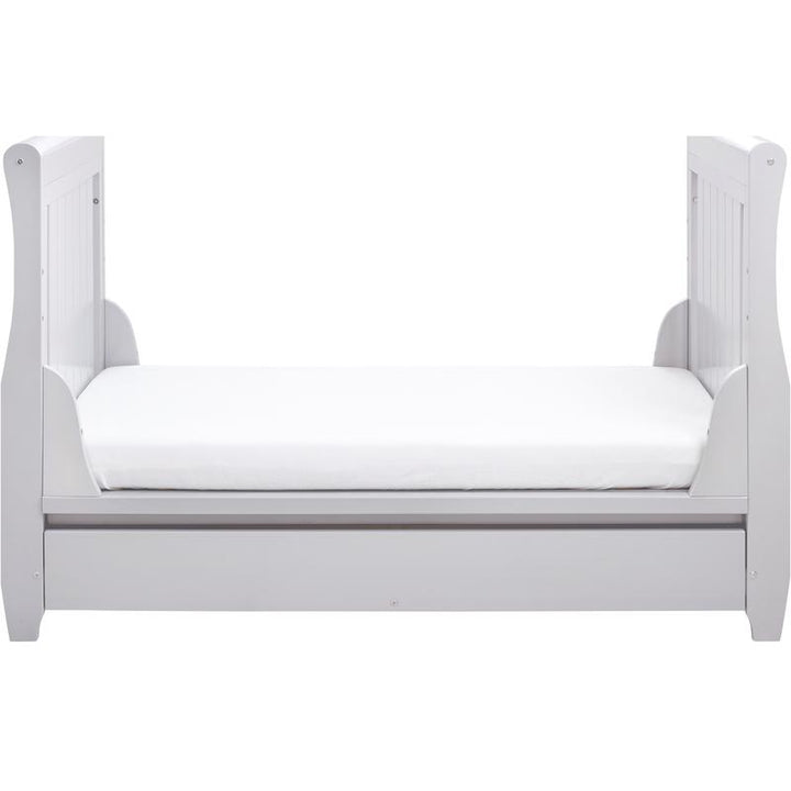 Babymore Stella Sleigh Drop Side Cot Bed, Grey